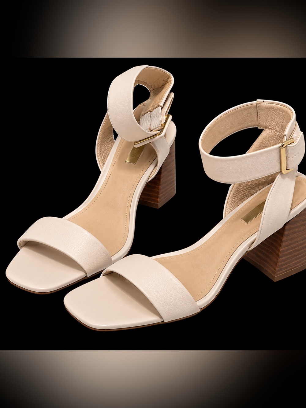 Louise et Cie white  Ankle-Strap Block Heel Sandals